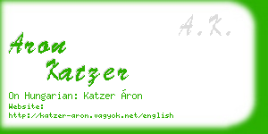 aron katzer business card